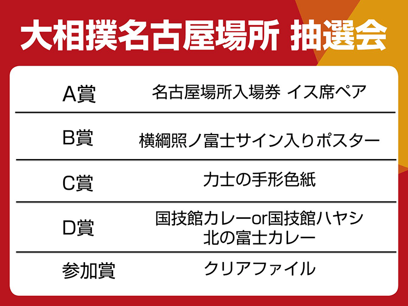 大相撲名古屋場所ブース】 抽選会イベントを開催！｜ニュース｜名古屋