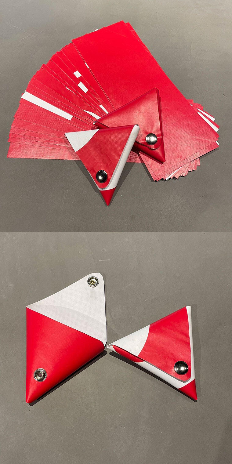 SDGsデー】アップサイクル！試合で掲出されていたバナーなどを使用し、世界に一つだけの手作り三角コインケースに！｜ニュース｜名古屋グランパス公式サイト