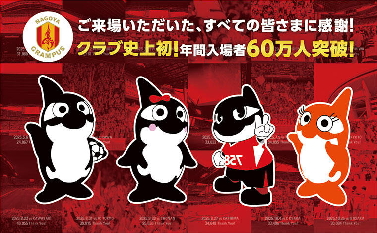 60万人ありがとう！】フォトパネル展示｜ニュース｜名古屋グランパス
